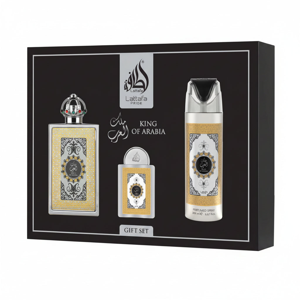 King of Arabia Gift Set - 3pc(edp ++deo ) - Lattafa Pride - 100ml