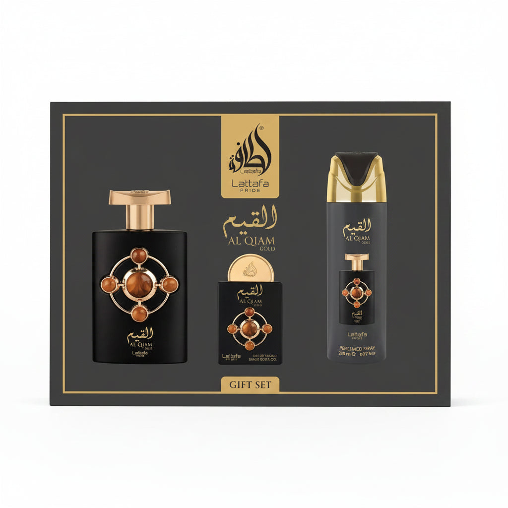 Coffret Al Qiam Gold - 3 Pièces - Lattafa Pride