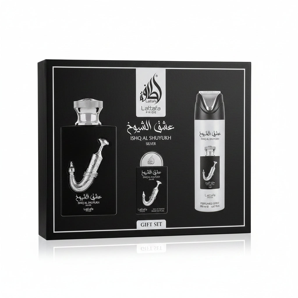 Ishq Al Suyukh Gift Set - 3pc(edp ++deo ) - Lattafa Pride - 100ml
